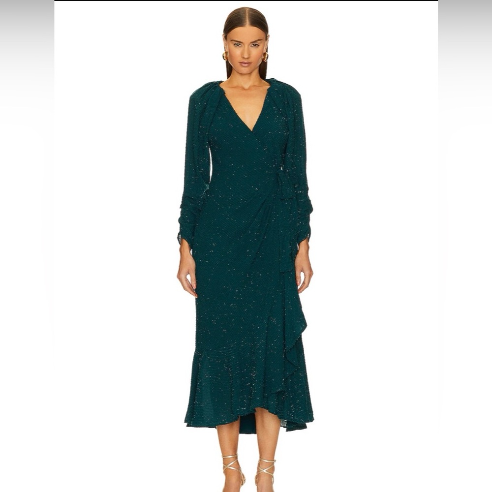 ASTR Green Shimmer Dress XS NWT